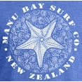 thumbnail image 2 of Manu Bay Surf Company Mens WHITE STARFISH Surfer Triblend T-shirt, Large Royal Frost, 2 of 3