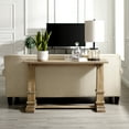 thumbnail image 3 of HomeStock Coastal Cottage Sofa Console Table for Hall Entryway or Living Room with English Trestle Base 30.25"H x 50"L x 15"D Inches-Color:Rustic Brown, 3 of 5