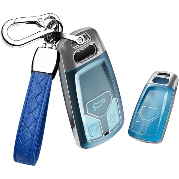 TPU Crystal Key Fob Cover For Audi A4 A5 Q7 Q5 TT TTS S4 S5 RS4 RS5 Car Accessories with Keychains Smart Remote Key