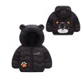thumbnail image 2 of Abcomgle Toddler Winter Coat Cute Bear Ears Hooded Puffer Jacket Kids Lightweight Puffer Padded Light Jacket for Boys Winter Warm Baby Coat, 2 of 9