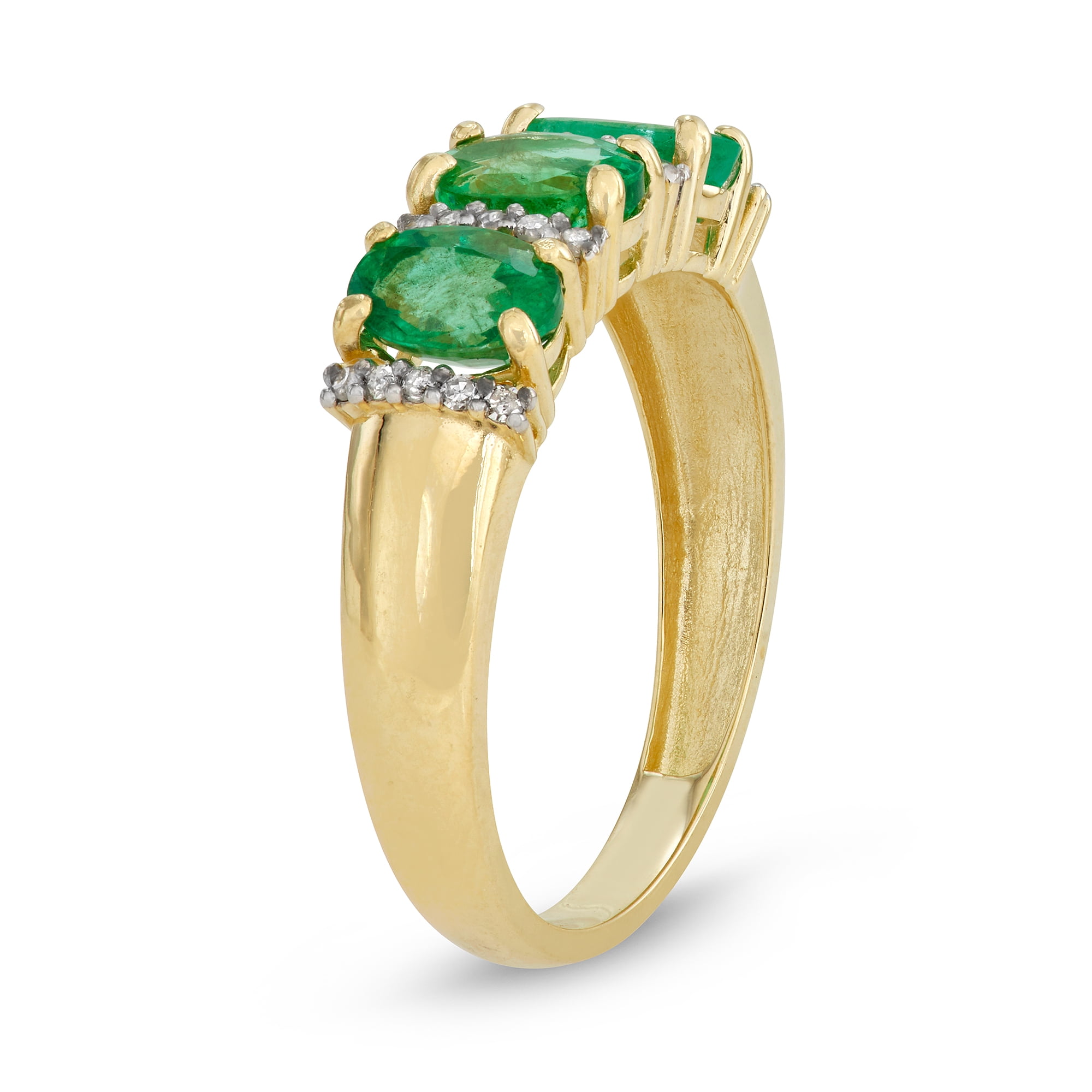 10k gold emerald and diamond ring