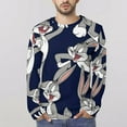 thumbnail image 4 of Bugs Bunny Looney Tunes Men's Graphic T Shirts Long Sleeve Printed Tee Tops Autumn Casual T-Shirt Fall Clothes L, 4 of 6