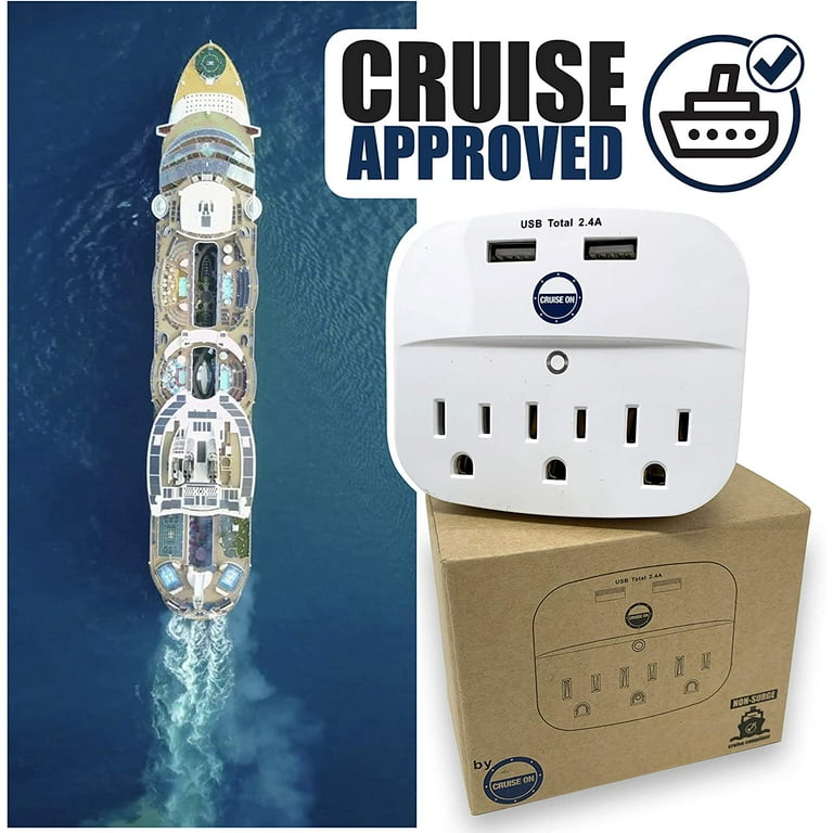 Cruise Essentials - Flat Plug Power Strip, Addtam 5 Maroc