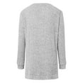 thumbnail image 5 of RMGVDSD Sweaters For Women Side Split Oversized Pullover Tops Crew Neck Long Sleeve Shirt Sweater Solid Color Fashion Pullover Sweater Tops /Light Gray, 5 of 6