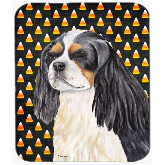 Carolines Treasures  Cavalier Spaniel Tricolor Candy Corn Halloween Mouse Pad