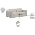 thumbnail image 4 of Maklaine Contemporary Beige Durable Linen Textured Fabric Modular Sofa, 4 of 9