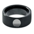 thumbnail image 2 of Tungsten Sunset Ocean Horizon View Band Ring 9mm Men Women Comfort Fit Black Flat Cut Brushed Polished, 2 of 4