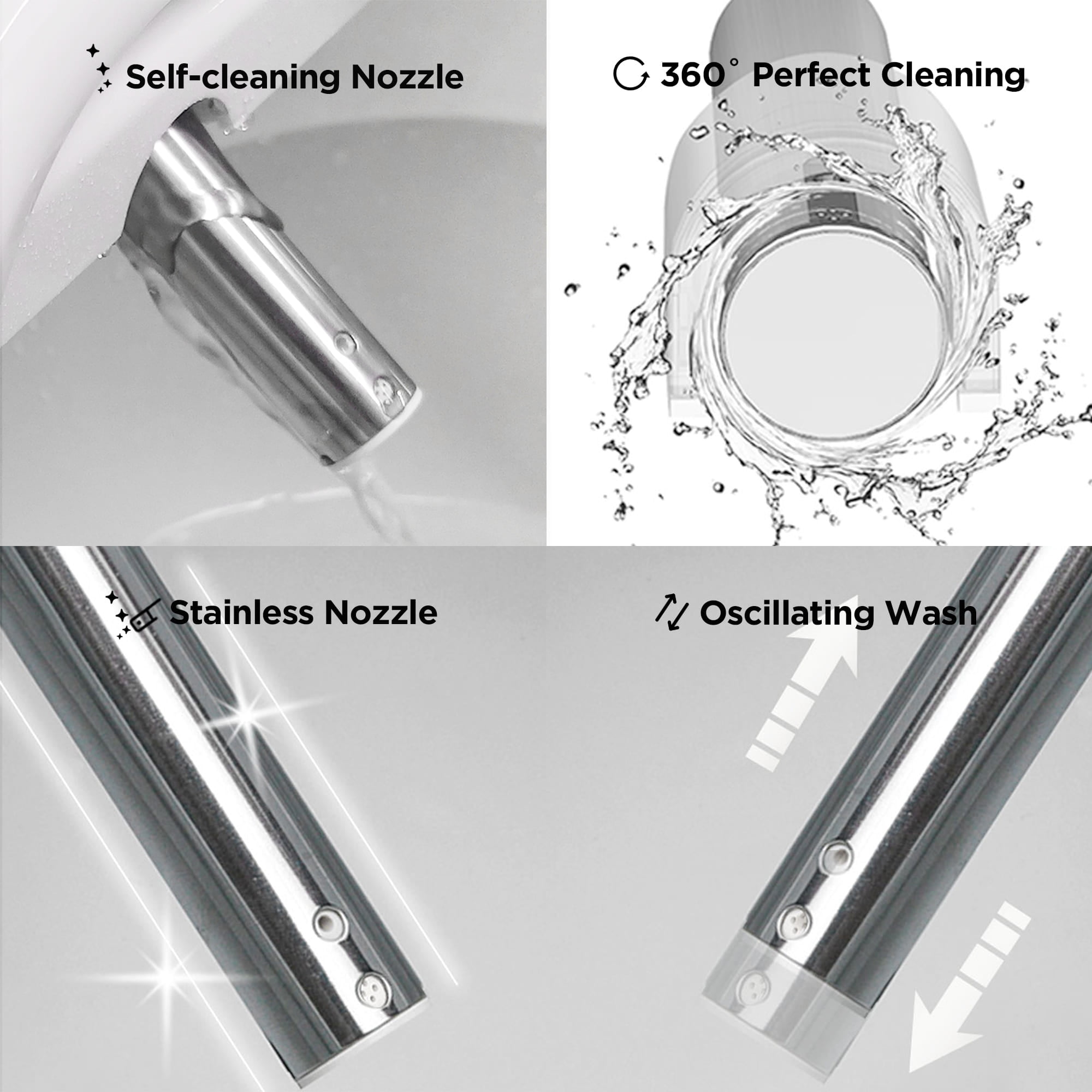 Hulife HLB-4000ER Electric Bidet Seat, White Elongated Attachment, Remote Control, LED Nightlight, Warm Water, Heated Seat, Dryer