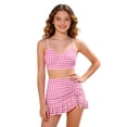 thumbnail image 2 of Lixiuxyad Cute Adjustable Strap Bikini With Removable Padding And Swim Skirt For Teen Girls Two Piece Swimwear,2 Piece Bathing Suit Sizes 11-12 Years Pink, 2 of 5