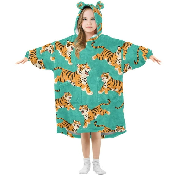joogoo Wearable Blanket Hoodie for Cartoon Tigers Cute Oversized Sherpa Hooded 3-14 YR M