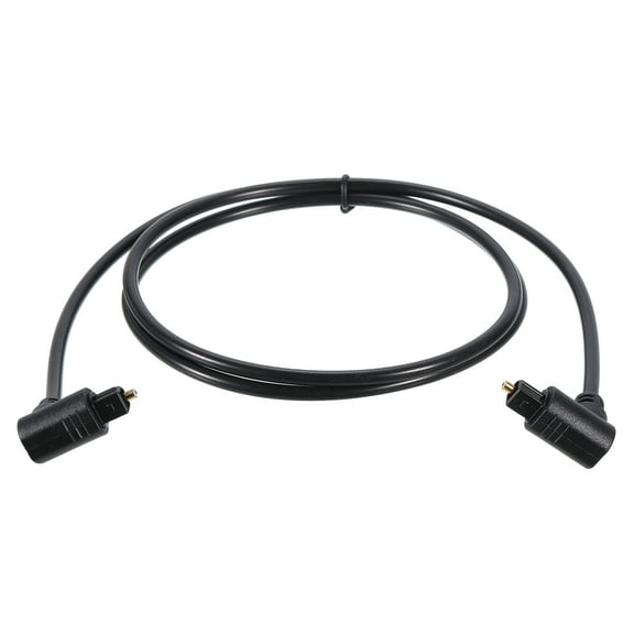Fiber Optic Audio Cable Double 90 Degree Digital Optic Cable 5.9FT TOS Optical Link Plastic for TV DVD Black