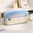 thumbnail image 4 of sruoe Pencil Case, Pen Bag Organizer, Pencil Case with Zippe, Pencil Pouch, Large Capacity Pencil Case, Stationery Storage Bag, Multi Compartment Pencil Case, Handheld Pen Bag, Canvas, 4 of 6