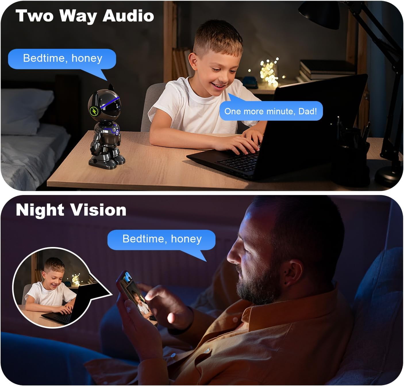 2K Indoor Security Camera, 5G/2.4Ghz WiFi Robot Cameras for Home Security, Pet/Baby Camera with Phone App Motion Detection and Alarm, Two-Way Talk, Color Night Vision, Human Detection