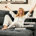 thumbnail image 5 of 130" U-Shaped Modular Sectional Sofa, Oversized Cloud Couches with Storage Console & Cup Holders, Comfy Linen Sofa with Chaise/8 Pillows, 6-Seater Deep Seat Couches for Living Room, 5 of 14