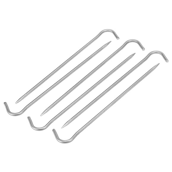 Tent Pegs 10 Pack, 6.6in, 8g Each, Pitching Tent Nails with Hook Ideal for Anchoring Tents, Shelters, Canopies
