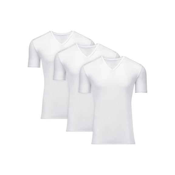 Hanes Moves Ultimate Men's Breathable V-neck T-Shirt, X-Temp, White, 3-Pack S