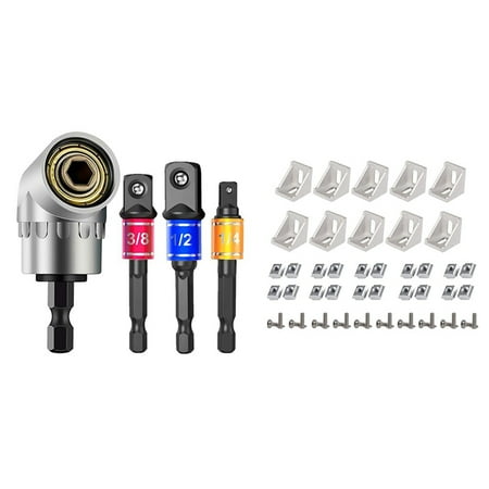 

1 Set Impact Grade Power Hand Tools Driver Sockets Adapter & 50 Pcs Corner Bracket Connector Set