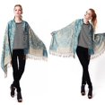 thumbnail image 3 of Yesbay Women's Retro Ethnic Style Flower Pattern Tassels Long Warm Shawl Pashmina Scarf Green, 3 of 8