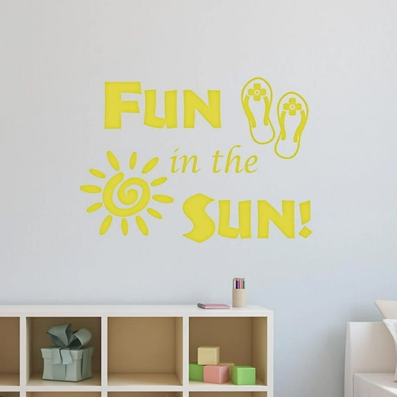 VWAQ Fun in The Sun Sticker - Fun Wall Decals Quotes - Sun Vinyl Wall Art