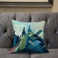 thumbnail image 5 of Amrita Sen Mountain Peaock Indoor/Outdoor Pillow with Removable Cover in Blue Black Purple16x16, 5 of 5