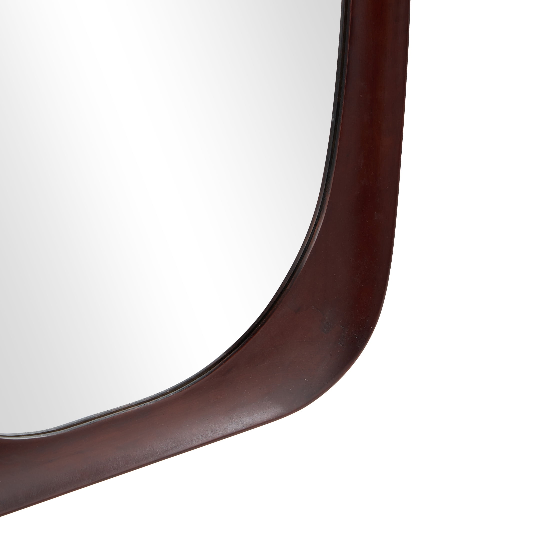 DecMode 27" x 47" Dark Brown Oval Wall Mirror