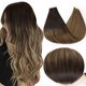 thumbnail image 1 of Extensiones de cabello con cinta Full Shine de 18 pulgadas, color 2 Ombre 6 y 18 rubio ceniza, extensiones de cabello con cinta resaltada, cabello humano, 20 unidades, 50G, extensiones de cabello invi, 1 of 5
