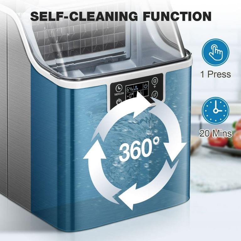 Besttey Portable Square Ice Maker 45lbs/Day, 2 Ways Water Refill