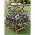 thumbnail image 4 of Outdoor Tablecloth with Umbrella Hole for Patio/Picnic/Party/Camping, Grey Space Waterproof Table Cloth Round Cover Washable, Cartoon Cute Spaceship Planet Star Funny (Dia 54"), 4 of 8