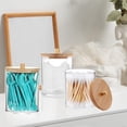 thumbnail image 2 of Ensemble de 3 pots de Rangement Transparents pour Boules de Coton, Cotons-Tiges et Cotons-Tiges pour Réservoir de Rangement de Maquillage de Salle de Bain, 2 of 3