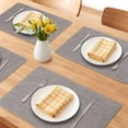 thumbnail image 2 of Unique Bargains 4pcs Faux Leather Heat Resistant Placemats Misty Gray 17.7"x11.8", 2 of 6