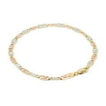 thumbnail image 4 of Nuragold 14k Real Yellow Rose White Gold Solid Valentina 4mm Anchor Link Chain Bracelet (7"-9") Italian Jewelry for Men & Women, 4 of 10