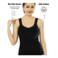thumbnail image 3 of Camisole for Women, 100% Cotton, Airy Soft Comfy Lace Cami Tank Tops Undershirt (Black/Lace Strap, XXX-Large), 3 of 6