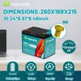 thumbnail image 2 of Batterie Lithium 12V 100AH Mini Groupe 24 LiFePO4 avec 100A BMS, Ingeosolly pour Véhicule Récréatif, Camping, Marine, Moteur de Pêche, Solaire, hors Réseau, 15000+ Cycles Profonds, 2 of 11
