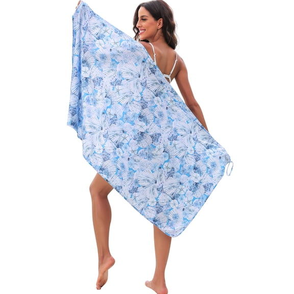 Womens Beach Bikini Shirt Cover up Chiffon Stripe Swim O Neck Loose Bathing Suit Cover-up Summer Swimsuit Swimwear