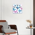 thumbnail image 2 of Square Wall Clock,Blue And Pink Butterflies On The White BackgSquare,Silent Non-Ticking Wall Clock Decor for Home Office Kitchen Living Room Bedroom(14inch), 2 of 4