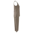 thumbnail image 6 of Baberdicy 2-Piece Lounge Set - Tank Top & Wide Leg Pants Casual Outfit Khaki Xl, Womens Daily Casual 2 Piece Solid Tank Tops Wide Leg Pants Outfits Sets, 6 of 6