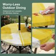 thumbnail image 5 of Round Outdoor Tablecloth with Umbrella Hole and Zipper, Yellow Geometric Tablecloth with Elastic Waterproof, Watercolor Ombre Modern Abstract Art Patio Table Covers for 45" - 54" Picnic Pool Tables, 5 of 9