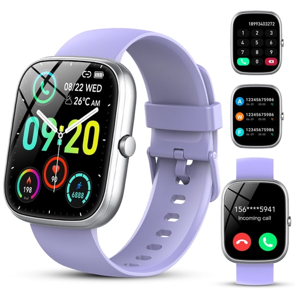 Smart Watch for Android and Iphone, IP68 Waterproof Smartwatch for Women Men 100+ Sports Modes 1.91-inch Fitness Tracker, Smart Watch with Bluetooth Call(Answer/Make Calls), for Gift Purple