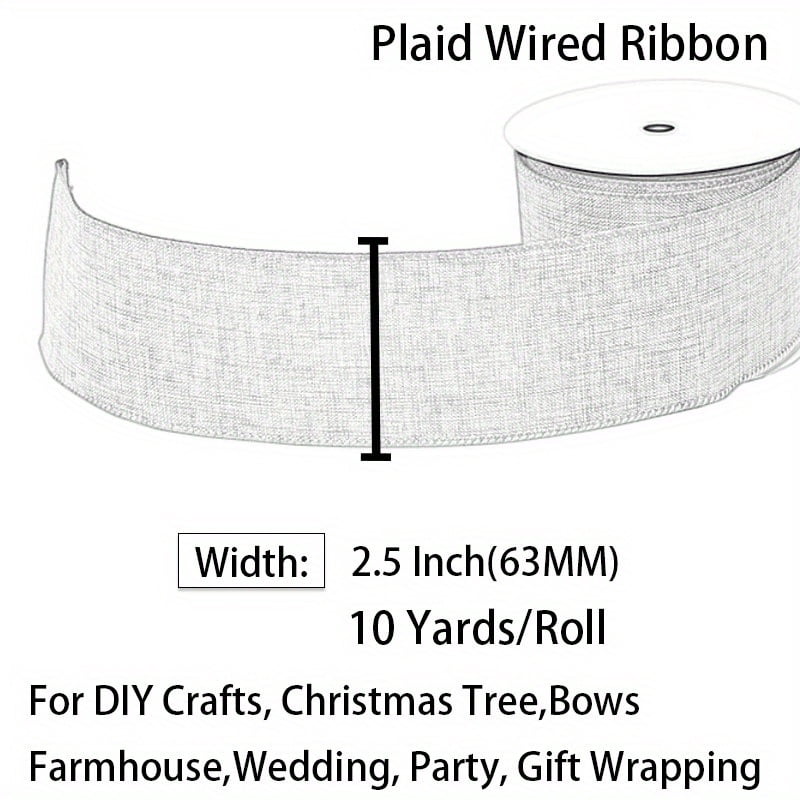 3 Rolls Valentine's Day Red Heart Ribbon, Each 2.5" X 10 Yard, Wired Heart Pattern Packaging Tape for Wreath Bow Wrapping Gifts & Party Supplies, Wedding Decorations
