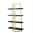thumbnail image 6 of Posh Living Aluna 4-Shelf Stainless Steel Frame Bookcase in Black/Gold, 6 of 10