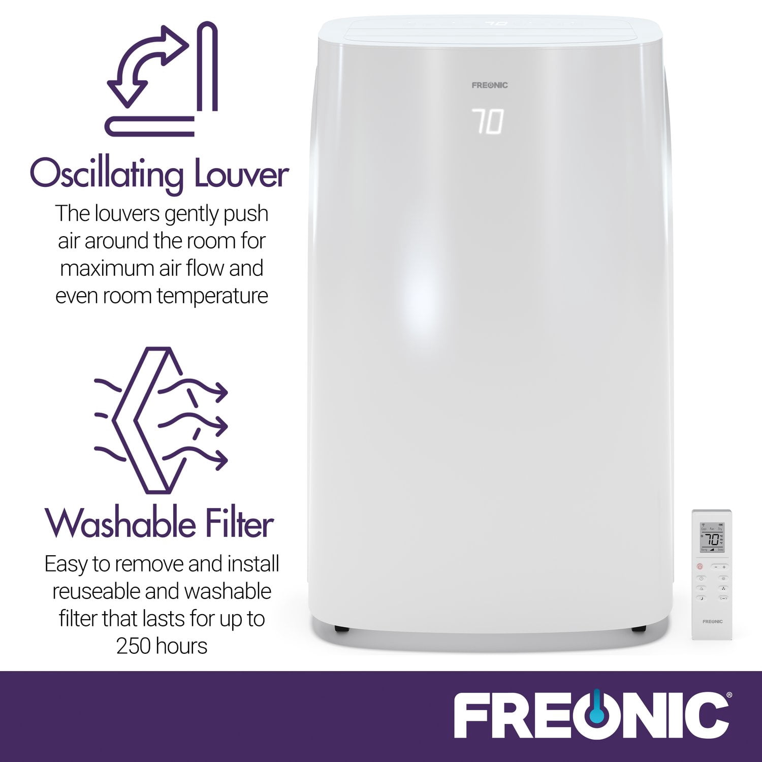 Freonic 9,000 BTU (6,350 BTU DOE) Portable Air Conditioner, FHCP062AKR