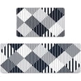 thumbnail image 4 of Blue White Kitchen Rugs Set of 2 Anti-Fatigue 0.4 Inch Thick Navy Modern Stripe Home Floor Mats Non Slip Waterproof Comfort Standing PVC Mat Decor for Sink Laundry 17.3 x28+17.3 x 47 Inch, 4 of 6