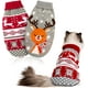 thumbnail image 1 of Paquete de 2 suéteres navideños para gatos: suéter navideño para cachorros, suéteres de copo de nieve para gatitos y perros pequeños, suéter de cuello redondo para gatitos y cachorros (rojo talla 16, gris talla 14) JM, 1 of 5
