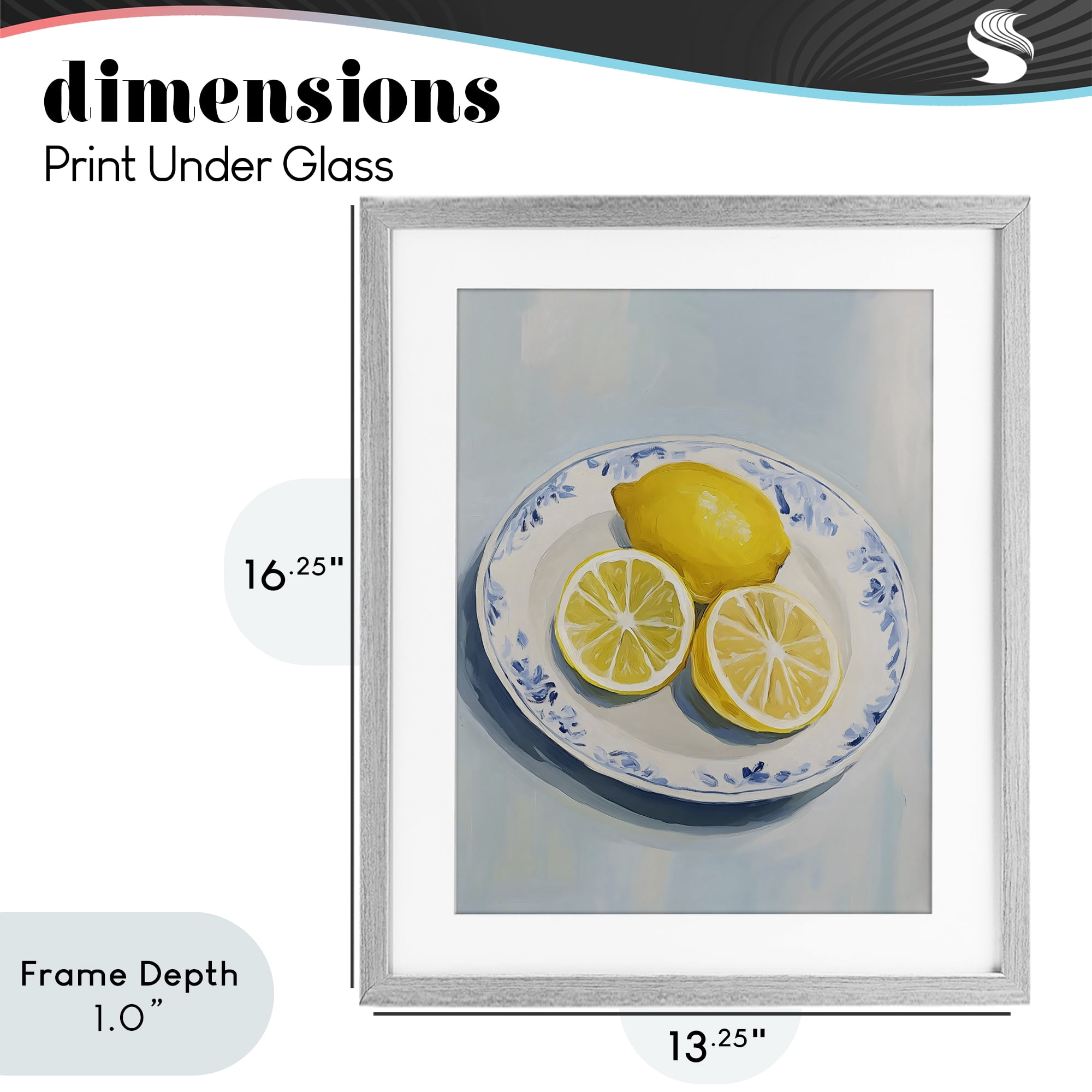 Stupell Industries Plate of Juicy Lemons Gray Framed Print Under Glass, design by The Prints Vibe