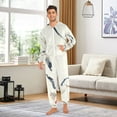 thumbnail image 4 of Seagull Adult Onesie Pajamas Slim Fit Christmas One Piece Suit Pjs for Women and Men Hooded Zipper, 4 of 7