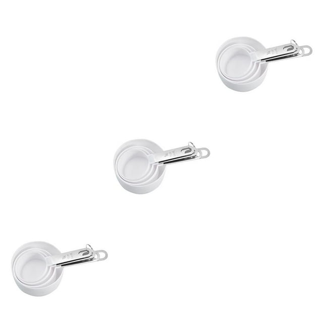ziyahi Stainless Steel Measuring Cups Measuring Spoons Kitchen Baking Cooking Tools Set white Measuringcup 3Set