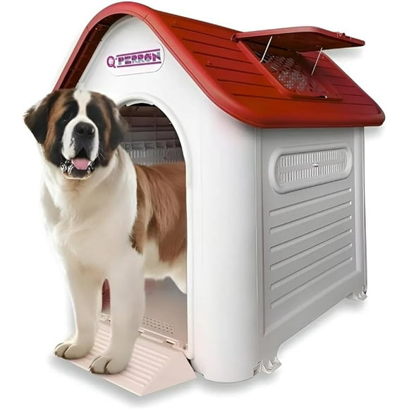Casa Para Perro Q Perrón Raza Extra Grande Color Rojo