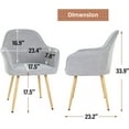 thumbnail image 2 of FDW Metal PU Leather Dining Chair Set, Gray (Set of 2), 2 of 7