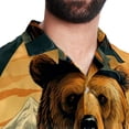 thumbnail image 5 of Vintage Bear Men's Short Sleeve Spread Collar Beach Shirts Casual Printed Button Down Unisex Summer Tops, 5 of 6