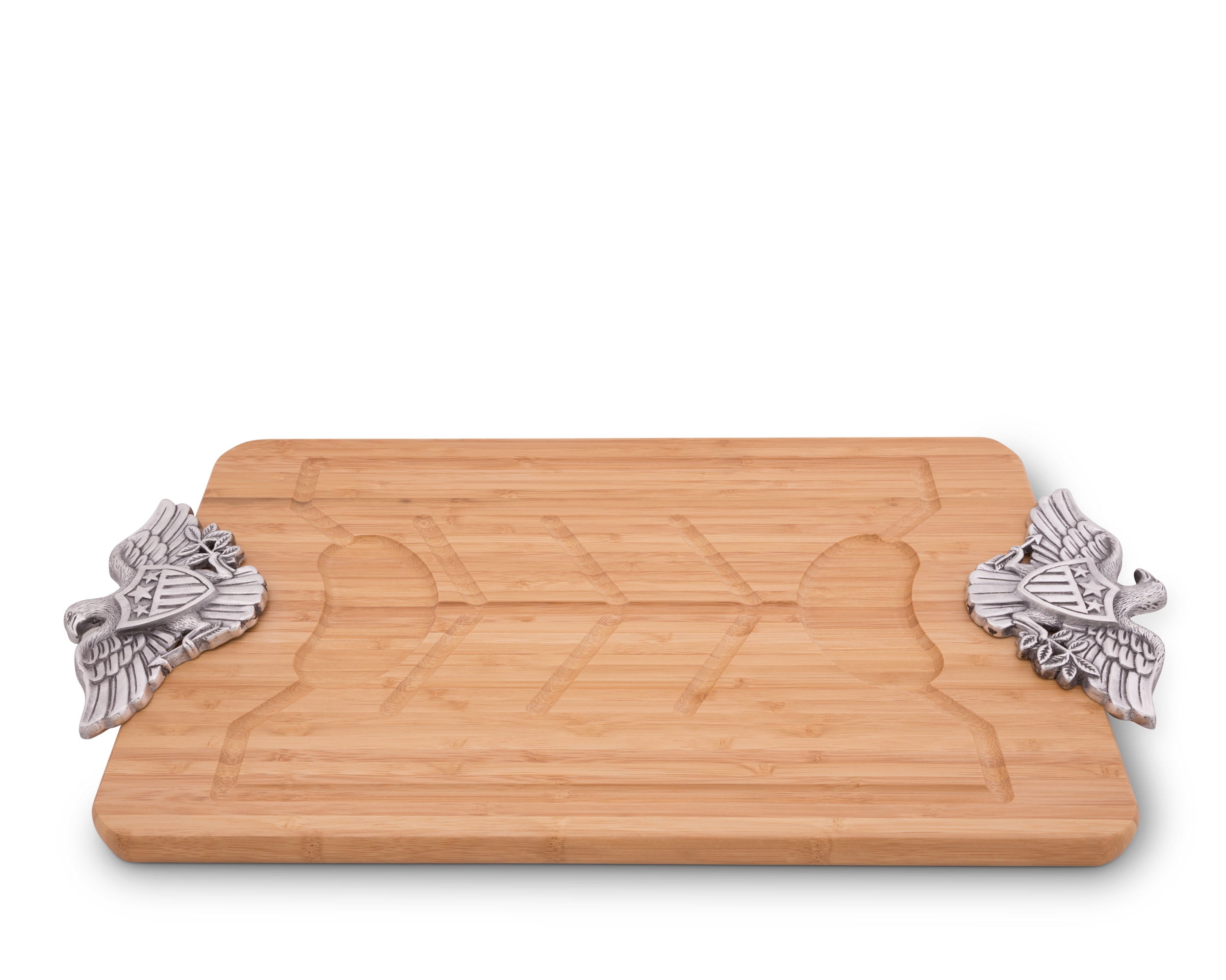 Arthur Court Metal American Eagle Handle Bamboo Wood Carving / Cheese Board  Large Tray for Serving Meats or Appetizer 23.5 Inch - Walmart.com